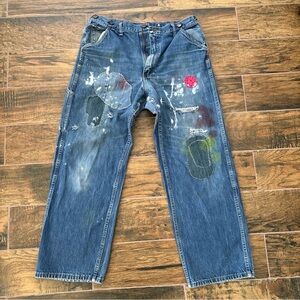 VTG Upcycled Restored Maverick Wrangler 70’s RRL Kapital Style painter Jeans 33
